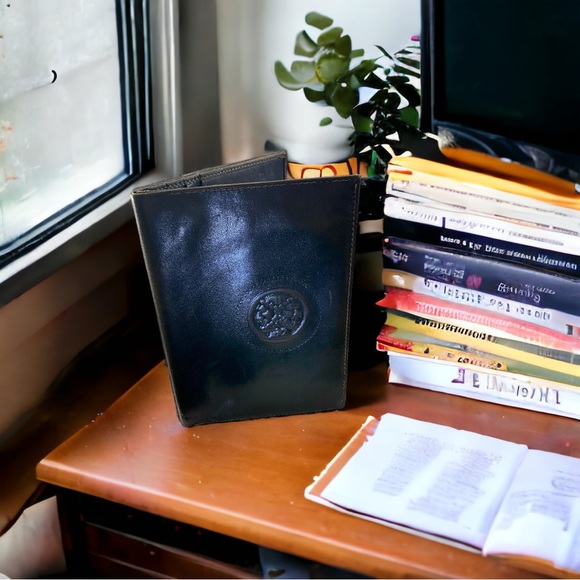 🔸FENDI🔸ULTRA RARE🔸1980 Janus Collection X-Large Unisex Green Leather Wallet - Picture 15 of 16